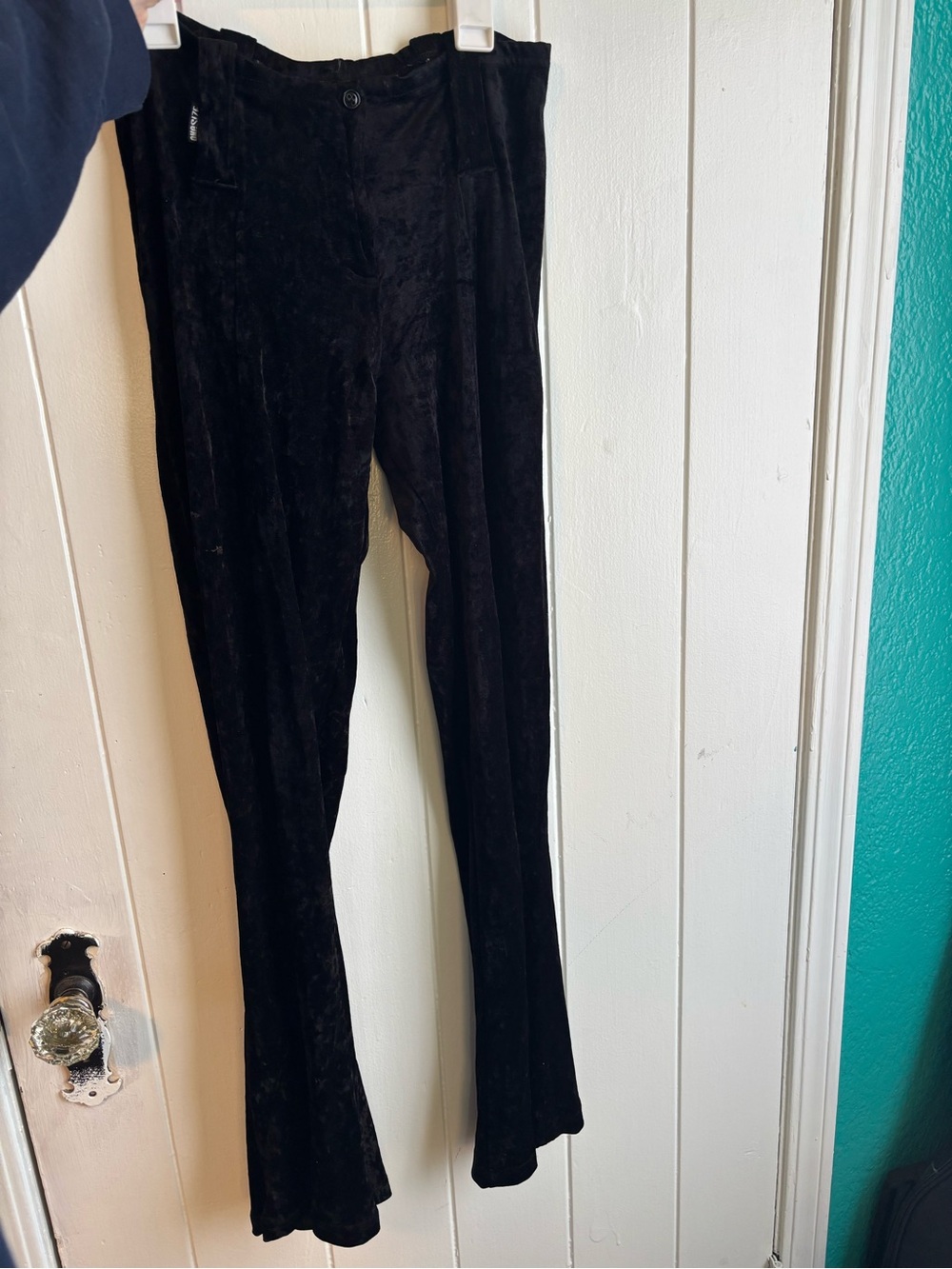 Source Unknown Black Velvet Boot Cut Pants